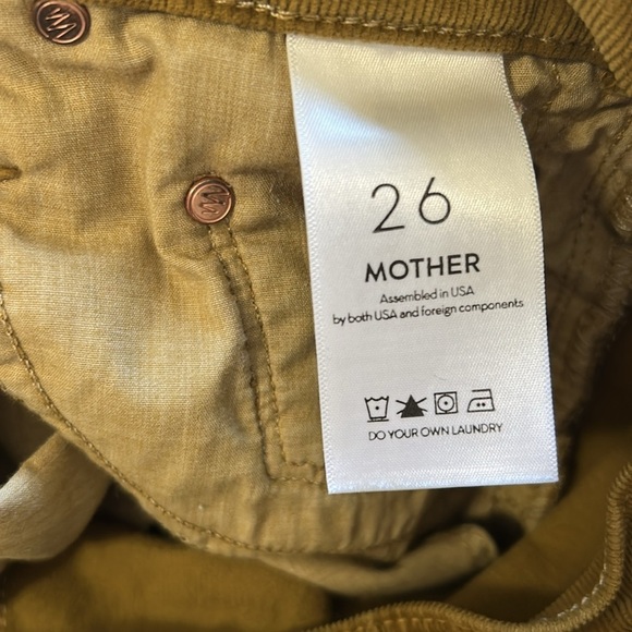 Mother The Tomcat Ankle Jean Hopscotch Tapenade Corduroy Sz 26 - Picture 11 of 14